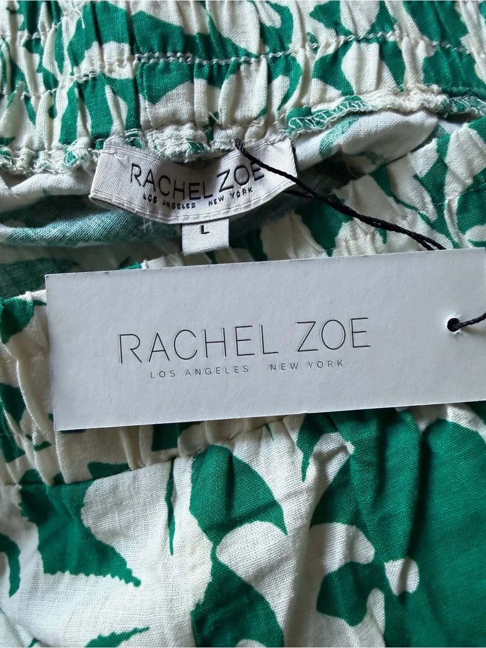 Rachel Zoe Teal and White Floral-Print Men’s Elastic-Waist Joggers